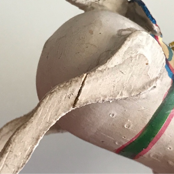 Wooden Miniature Artisan Goat on Wheels Hand Painted Christmas Ornament - VTG - Picture 13 of 13